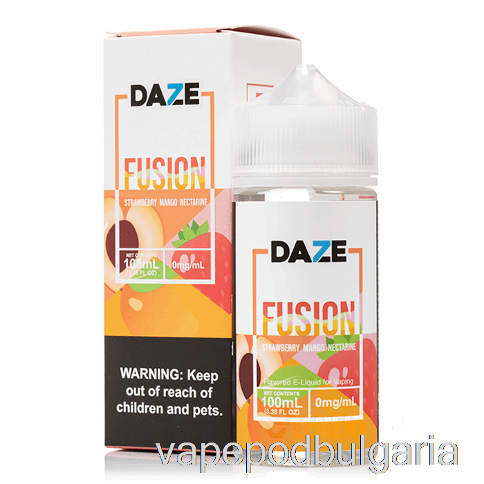 Vape 10000 Дръпки Strawberry Mango Nectarine - 7 Daze Fusion - 100ml 0mg